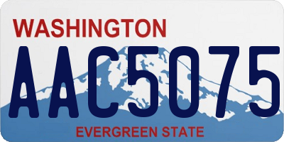 WA license plate AAC5075