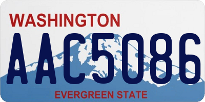 WA license plate AAC5086