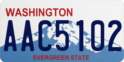 WA license plate AAC5102