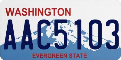 WA license plate AAC5103