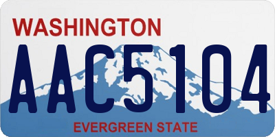 WA license plate AAC5104