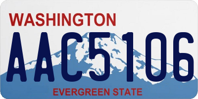 WA license plate AAC5106