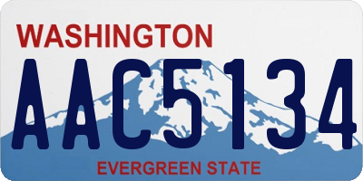 WA license plate AAC5134