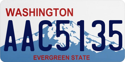 WA license plate AAC5135