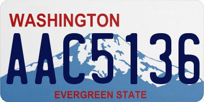 WA license plate AAC5136