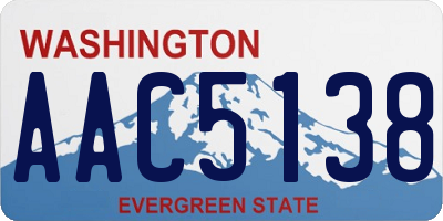 WA license plate AAC5138