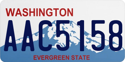 WA license plate AAC5158