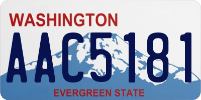WA license plate AAC5181