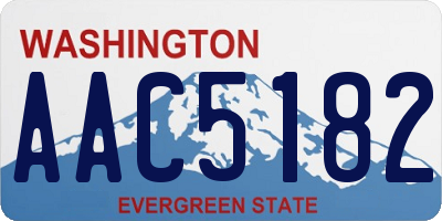 WA license plate AAC5182