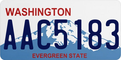 WA license plate AAC5183