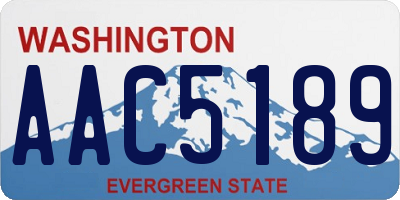 WA license plate AAC5189