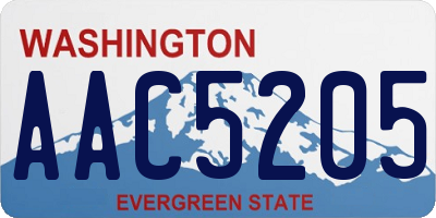 WA license plate AAC5205