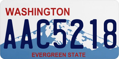 WA license plate AAC5218