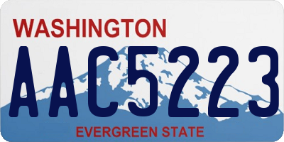 WA license plate AAC5223