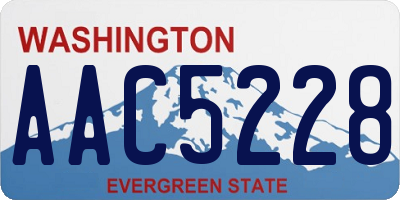 WA license plate AAC5228