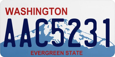 WA license plate AAC5231