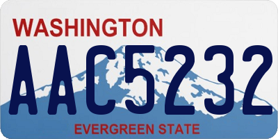 WA license plate AAC5232