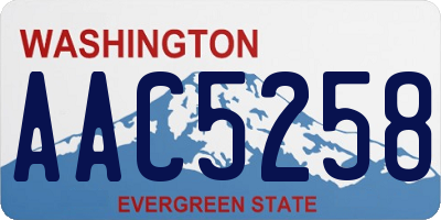 WA license plate AAC5258