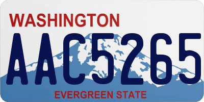 WA license plate AAC5265