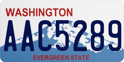 WA license plate AAC5289