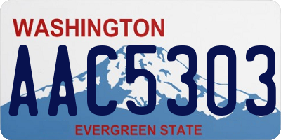 WA license plate AAC5303
