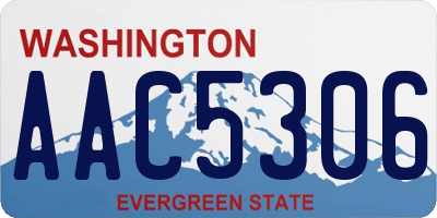 WA license plate AAC5306