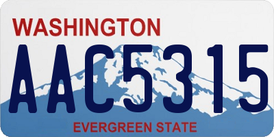WA license plate AAC5315