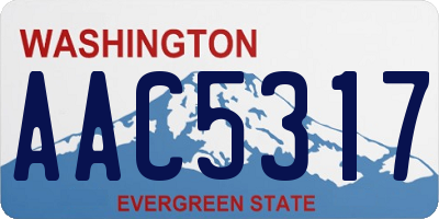 WA license plate AAC5317