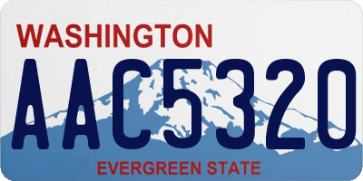 WA license plate AAC5320
