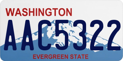WA license plate AAC5322