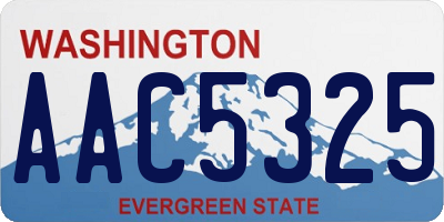 WA license plate AAC5325