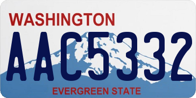 WA license plate AAC5332