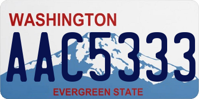 WA license plate AAC5333
