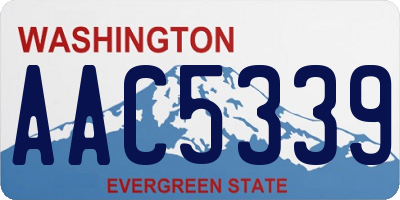 WA license plate AAC5339