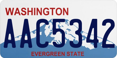 WA license plate AAC5342