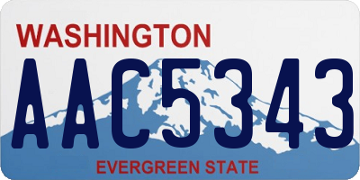 WA license plate AAC5343