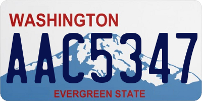 WA license plate AAC5347