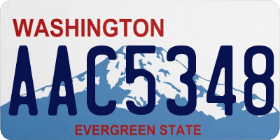 WA license plate AAC5348