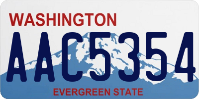 WA license plate AAC5354
