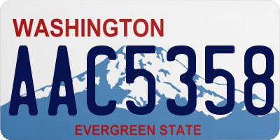WA license plate AAC5358