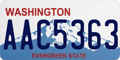 WA license plate AAC5363