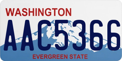 WA license plate AAC5366