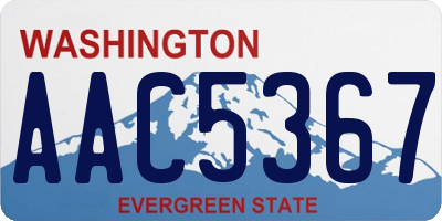 WA license plate AAC5367
