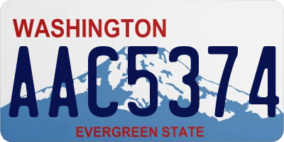 WA license plate AAC5374