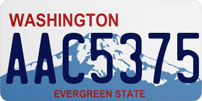 WA license plate AAC5375