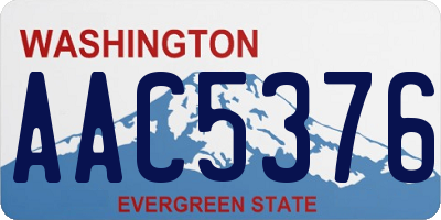 WA license plate AAC5376