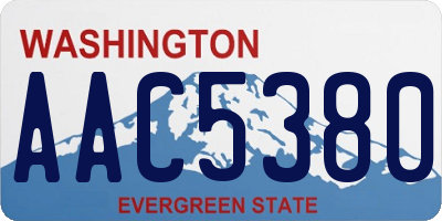 WA license plate AAC5380