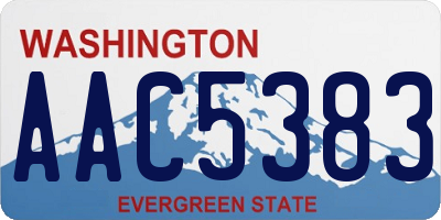 WA license plate AAC5383