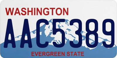 WA license plate AAC5389