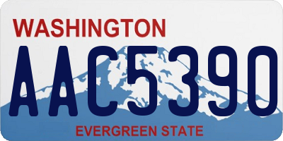 WA license plate AAC5390